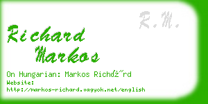 richard markos business card